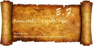 Benczkó Fehérke névjegykártya